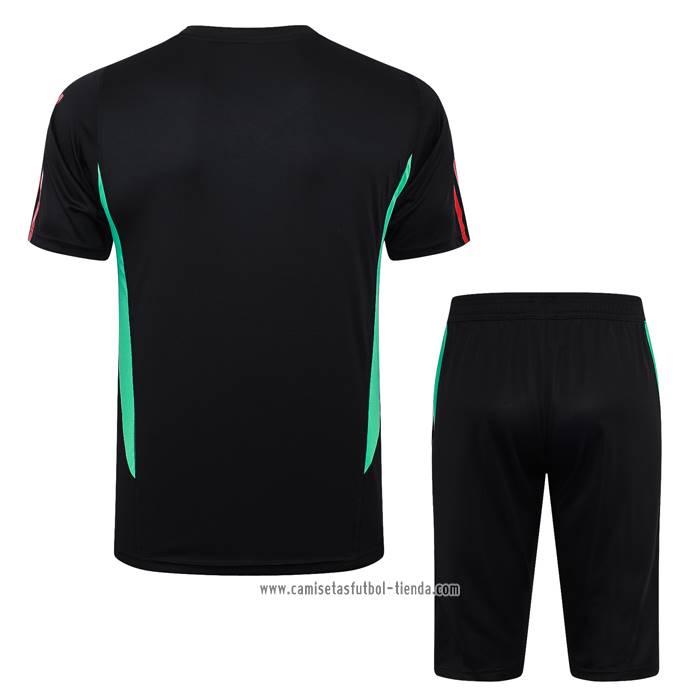 Chandal del Manchester United 2023-2024 Manga Corta Negro - Pantalon Corto